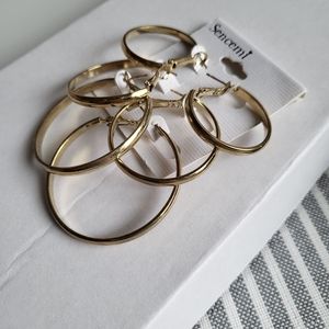 Zara Gold Hoop Earrings Set